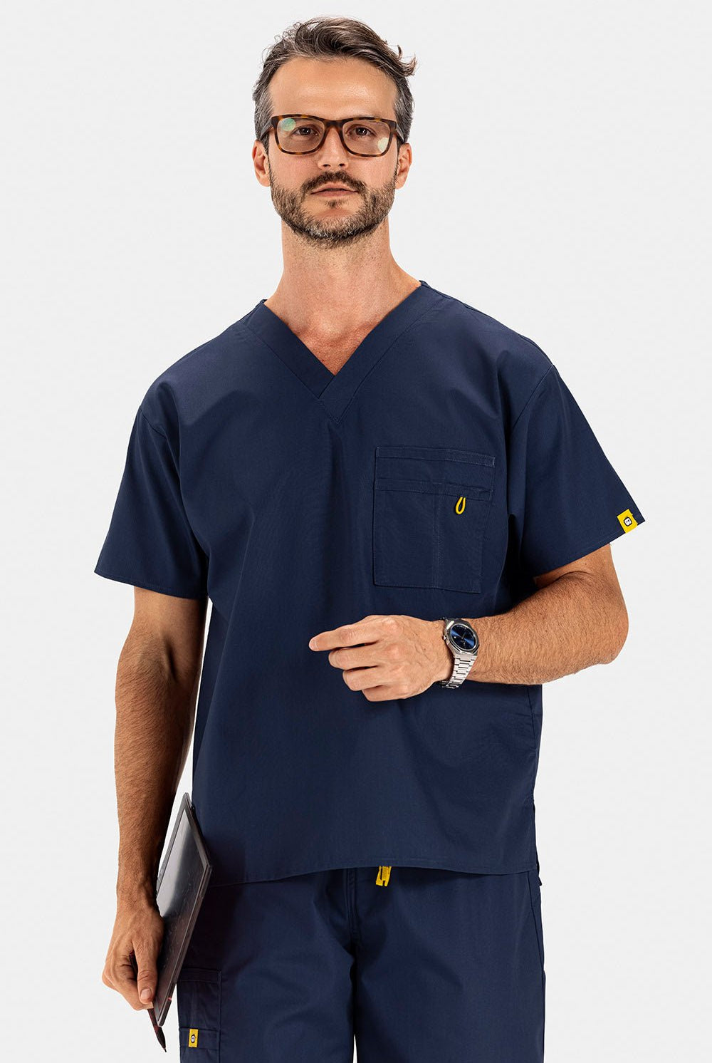 scrub top unisex men women navy