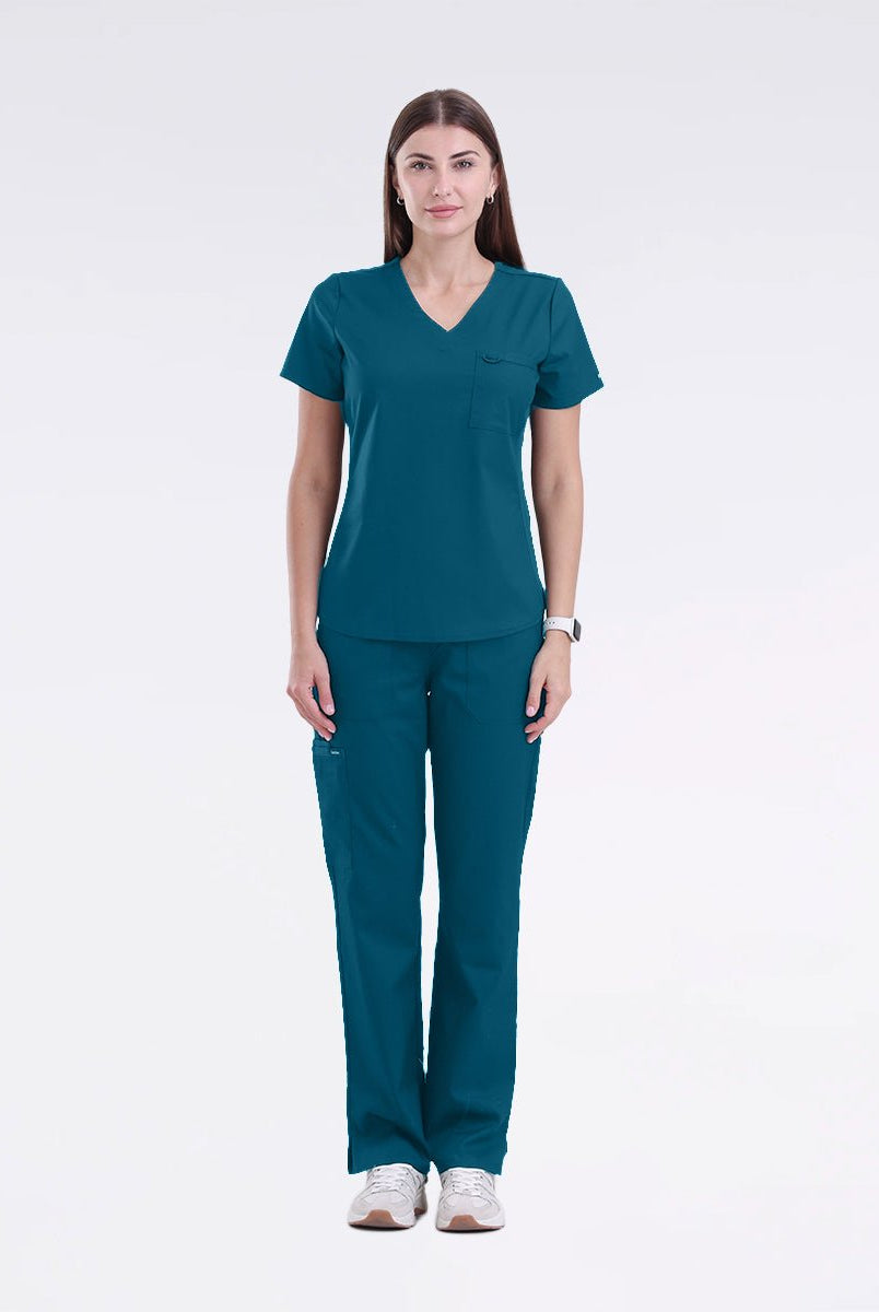 landau-proflex-vneck-top-لاندو-بروفلس-قميص-نسائي-GRAY