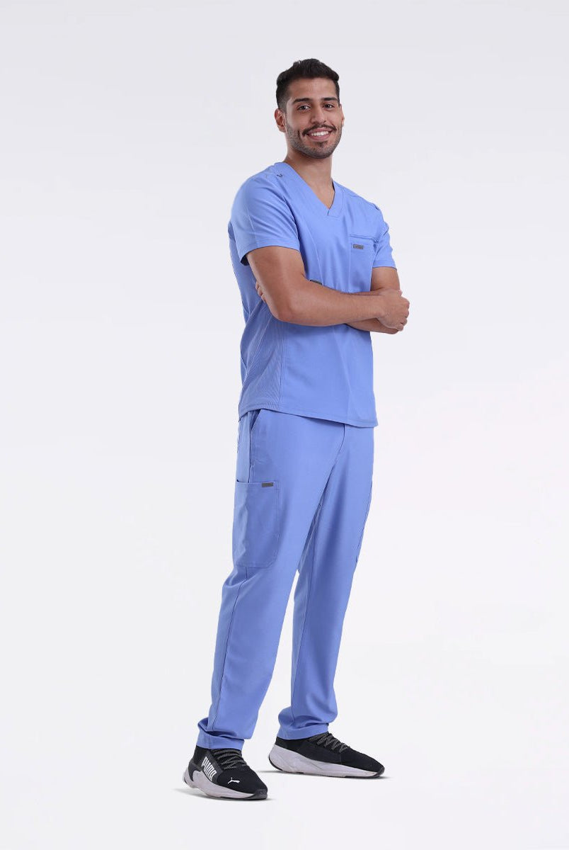landau-forward-men-v- Scrub Top - سكراب طبي رجالي -CIELBLUE