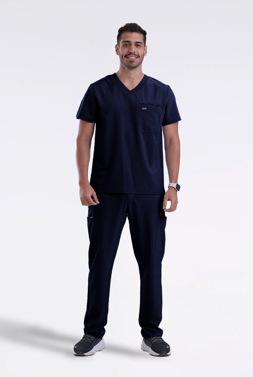 landau-forward-men-v- Scrub Top -لاندو-فوروارد-قميص-رجالي-CIELBLUE