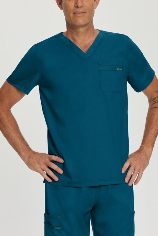 LANDAU PROFLEX MEN V-NECK TOP - Drs Lounge