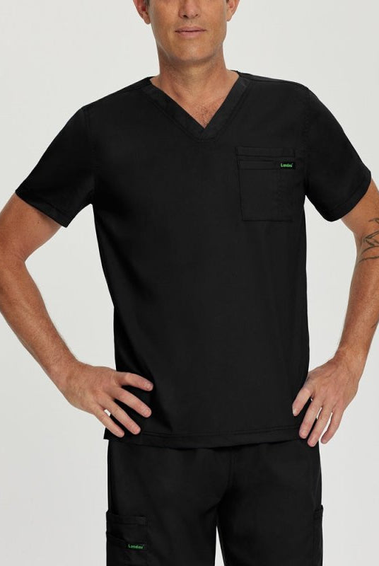 LANDAU PROFLEX MEN V-NECK TOP - Drs Lounge