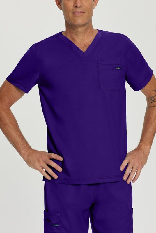 LANDAU PROFLEX MEN V-NECK TOP - Drs Lounge