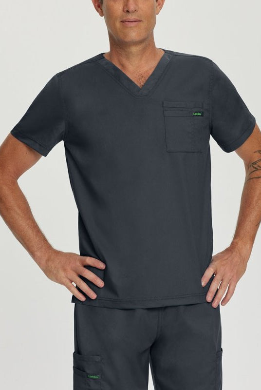 LANDAU PROFLEX MEN V-NECK TOP - Drs Lounge