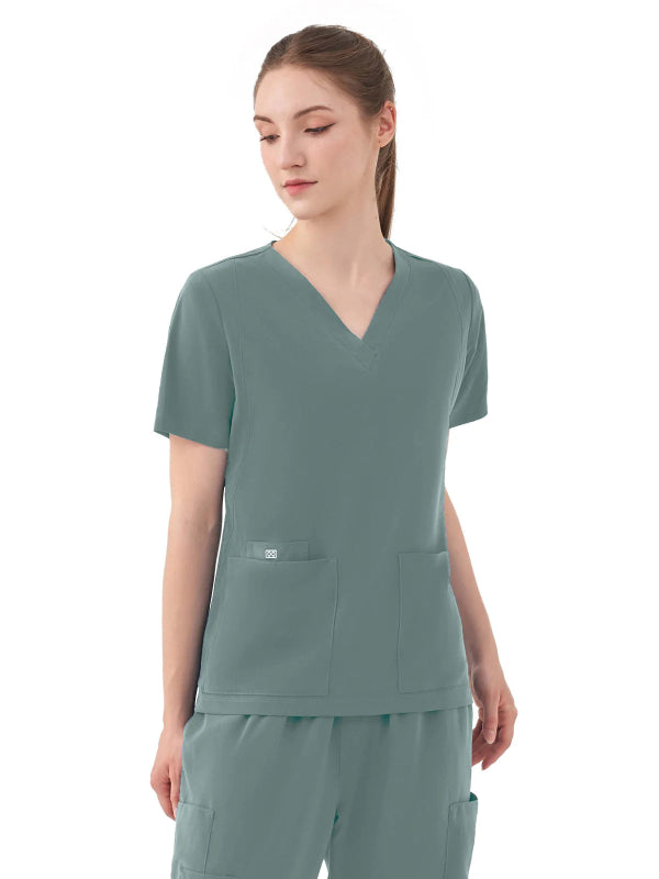 PARKLEY QUANTUM WOMEN 5 PCKT VNECK TOP - AURORA - Drs Lounge