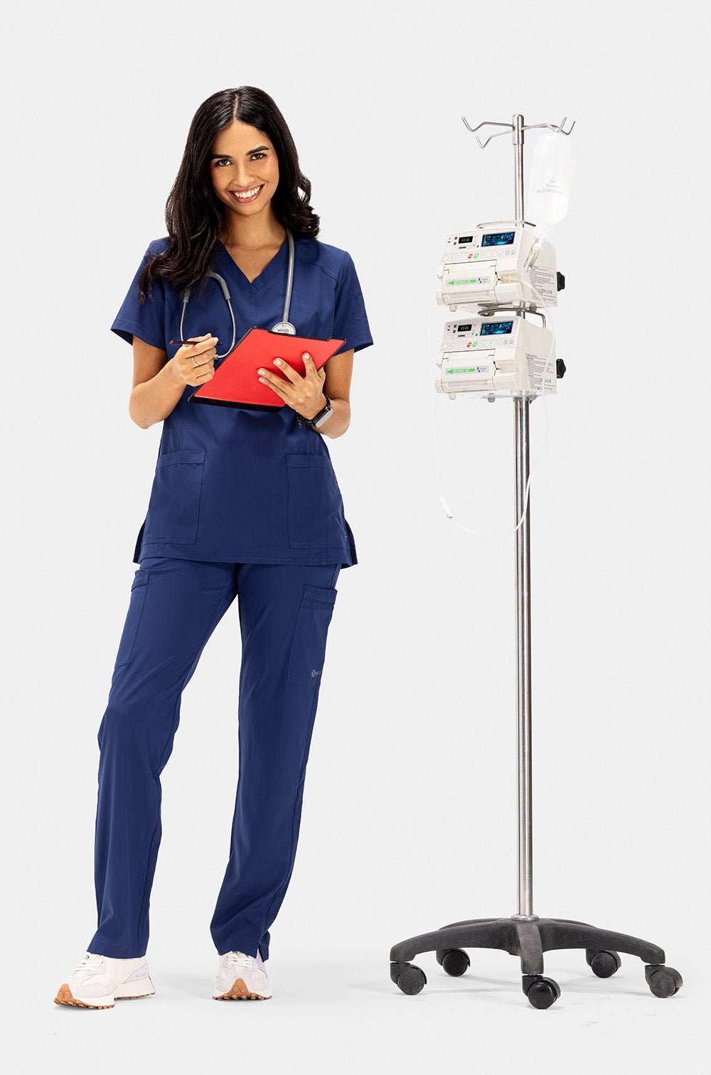 white-cross-fit-scrubs-female-NAVY