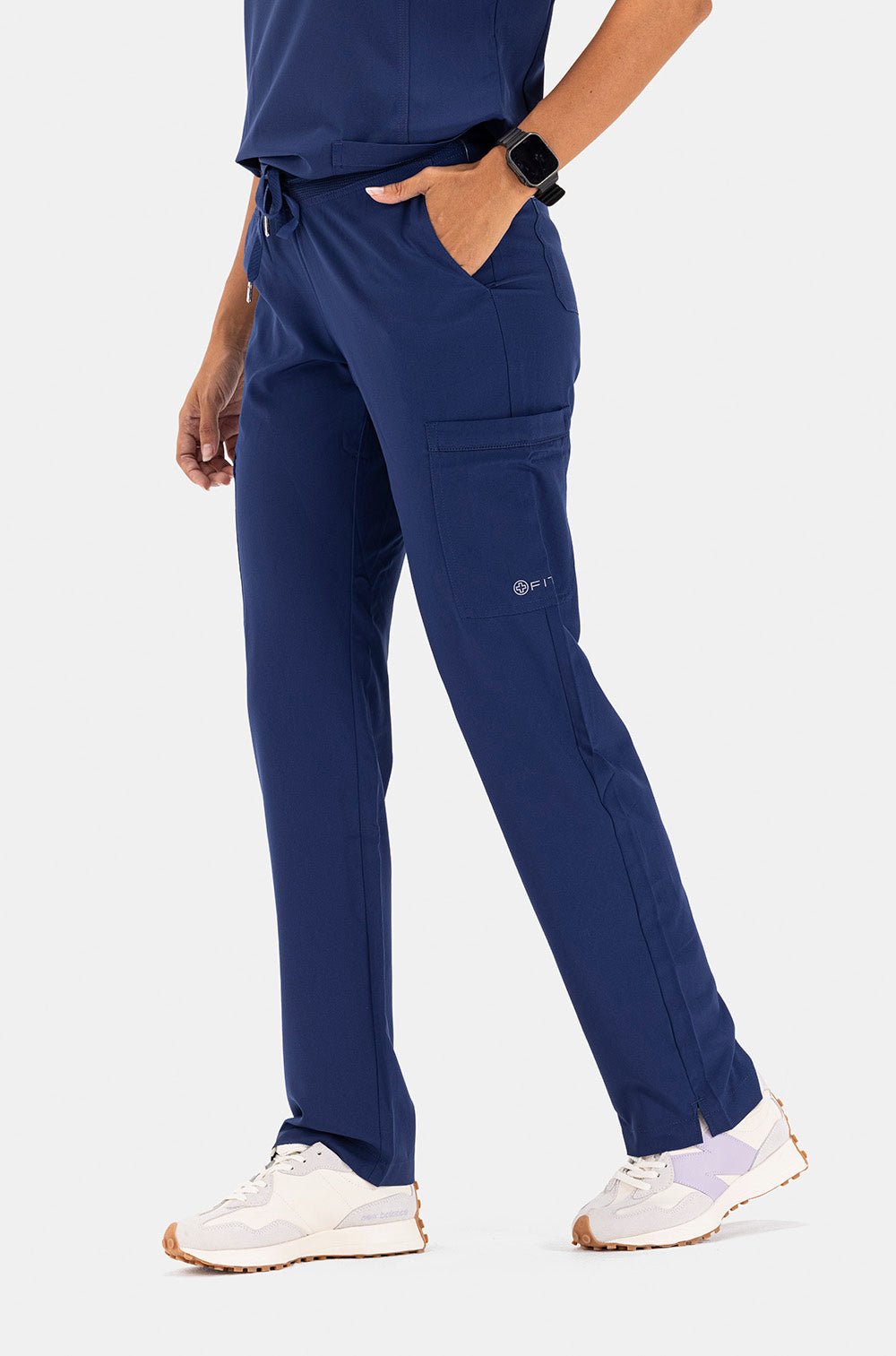 white-cross-fit-scrubs-female-NAVY