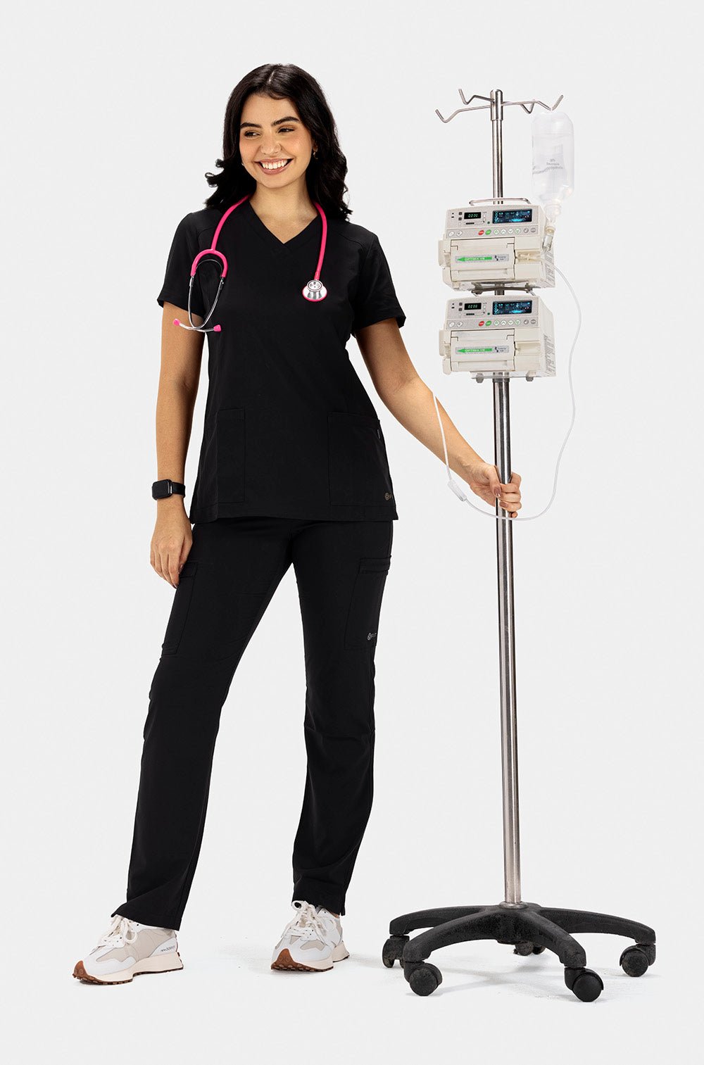 white-cross-fit-scrubs-female-PEWTER