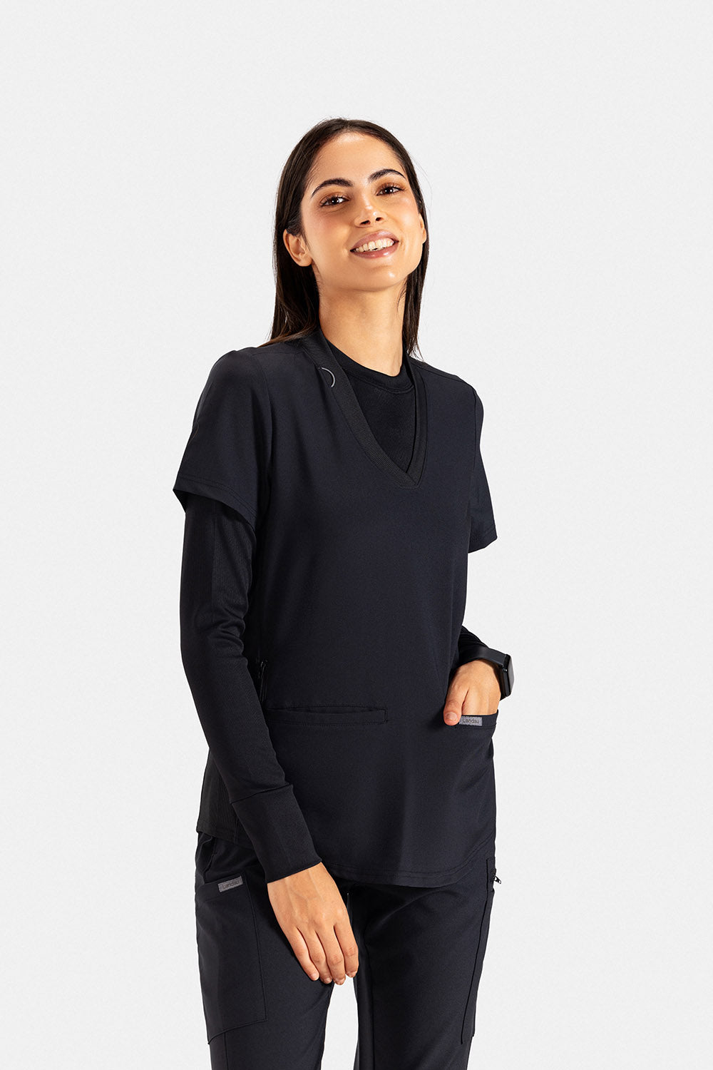 landau-proflex-vneck-top-لاندو-بروفلس-قميص-نسائي-BLACK