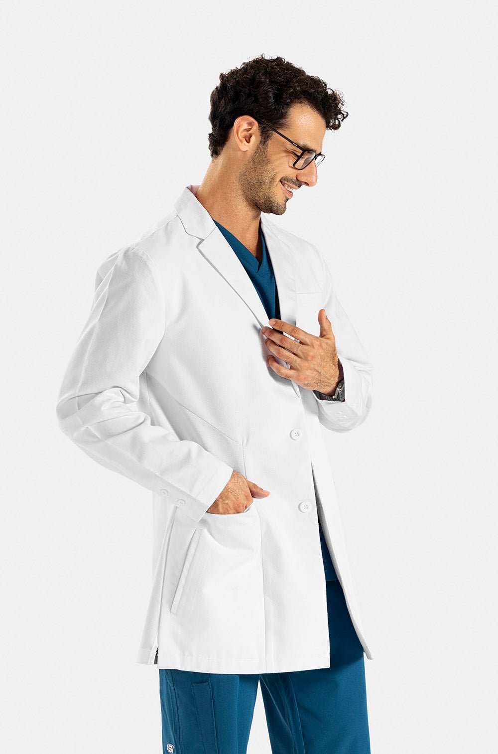 GREY'S ANATOMY DEREK  6-POCKET 35" 3-BUTTON MEN LABCOAT GRC962