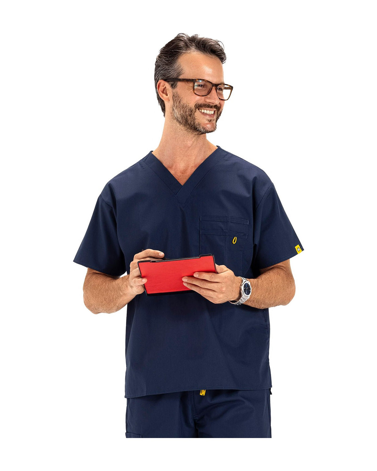 scrub top unisex men women navy