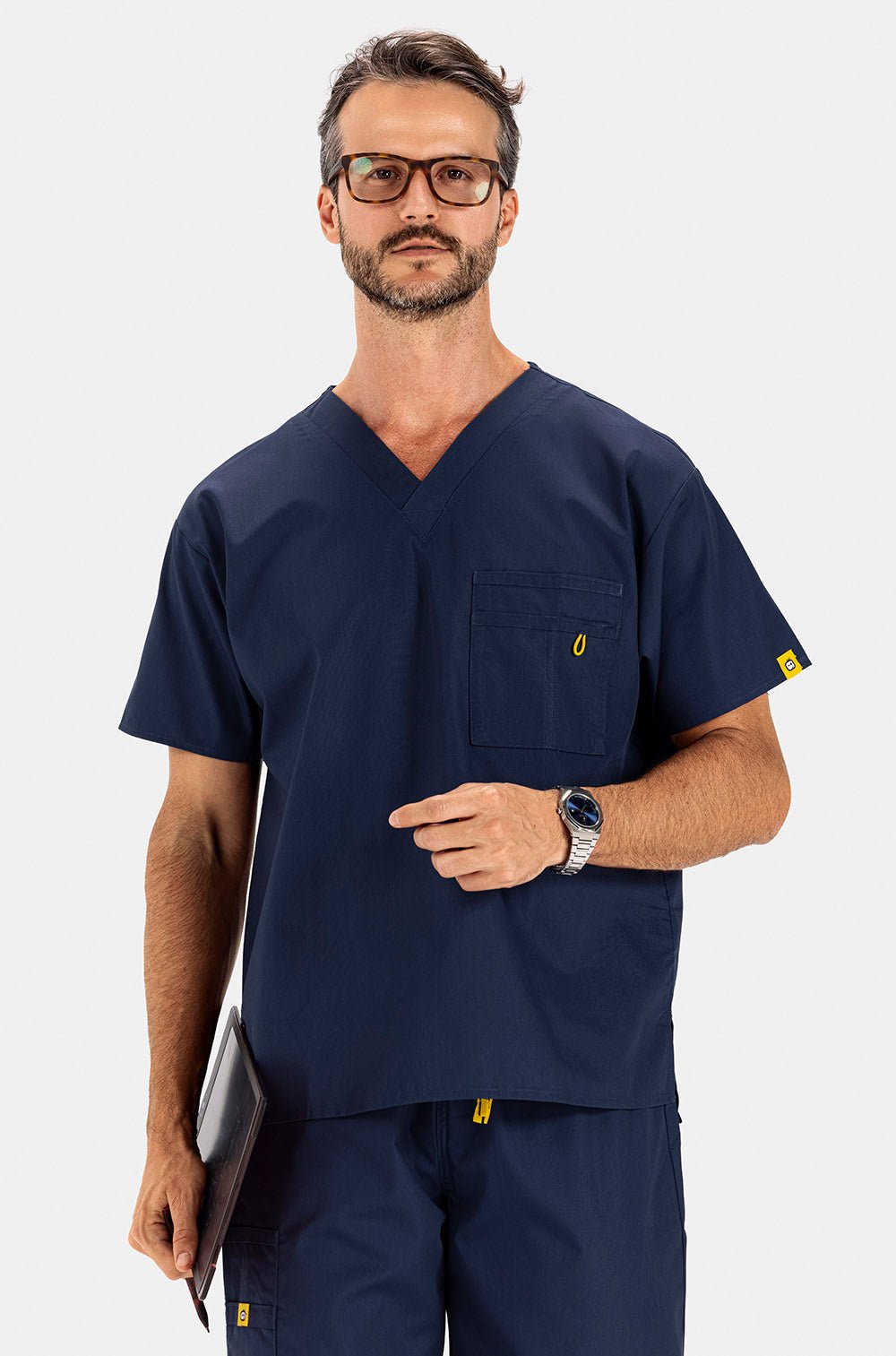 scrub top unisex men women navy