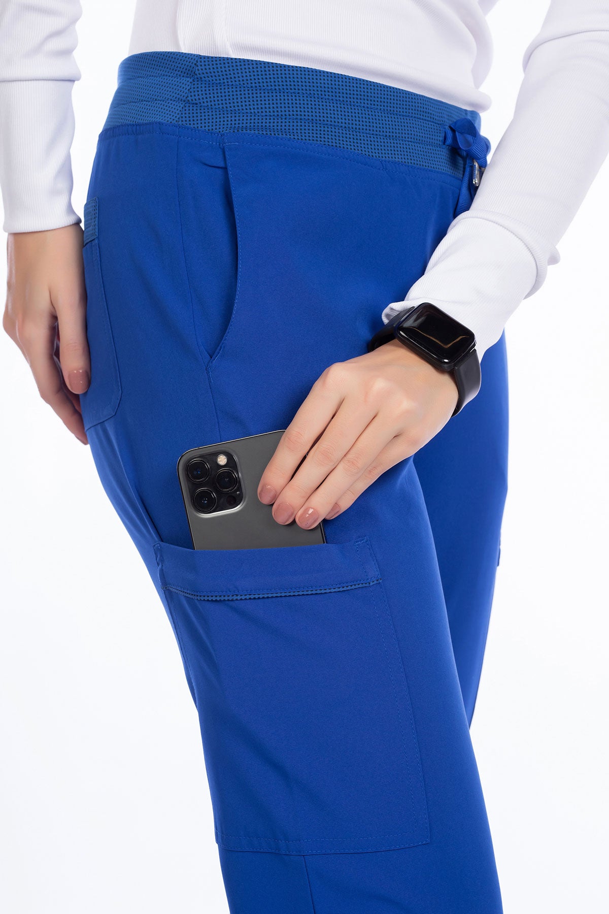white-cross-fit-scrubs-female-NAVY