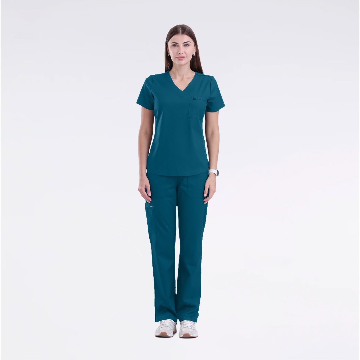landau-proflex-vneck-top-لاندو-بروفلس-قميص-نسائي-GRAY