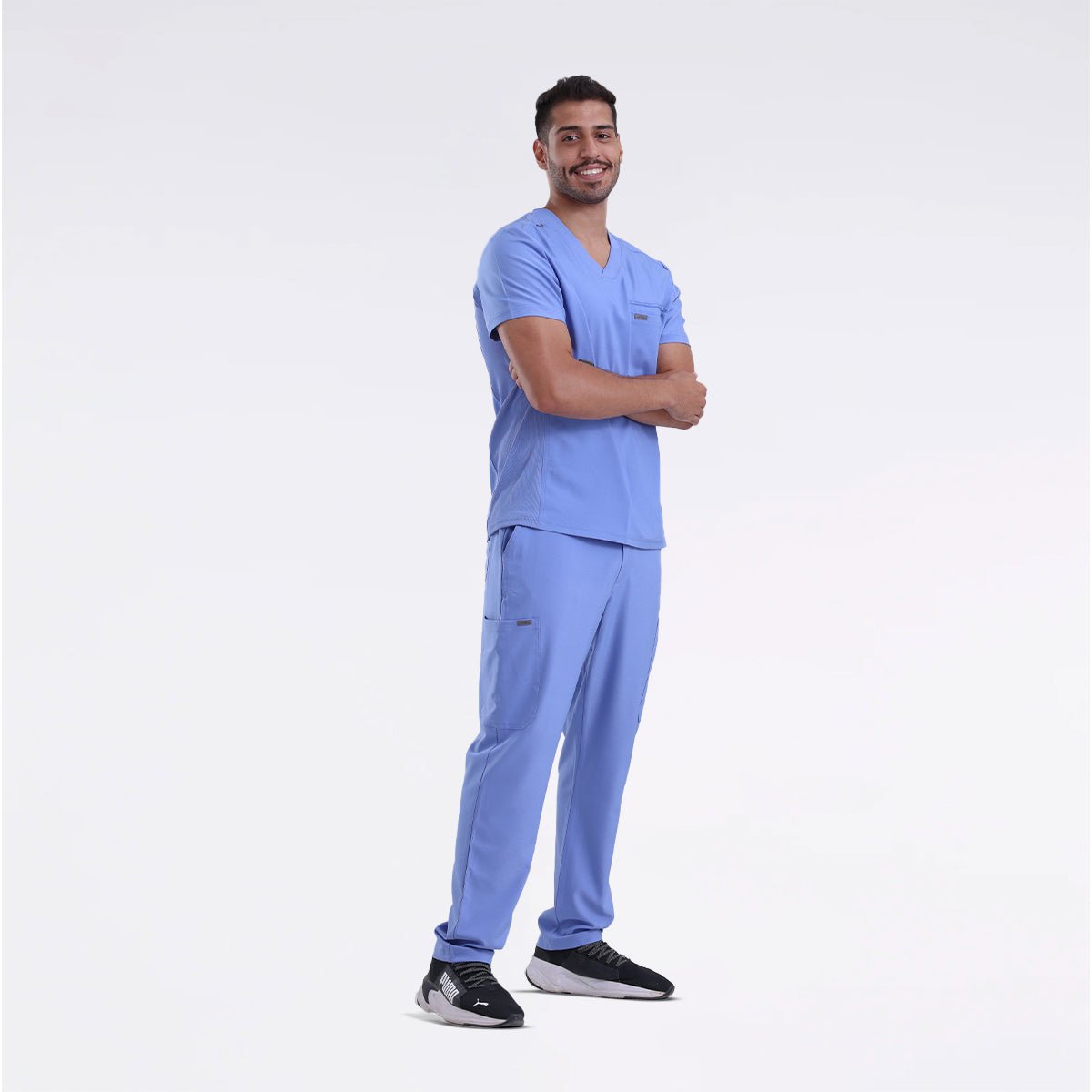 landau-forward-men-v- Scrub Top - سكراب طبي رجالي -CIELBLUE