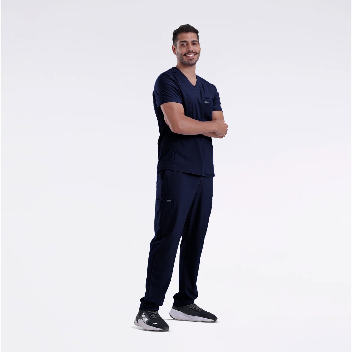 landau-forward-men-v- Scrub Top -لاندو-فوروارد-قميص-رجالي-CIELBLUE