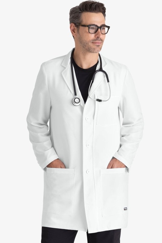 GREY'S ANATOMY MEN'S 37" 6-POCKET STRETCH LAB COAT GRSC009