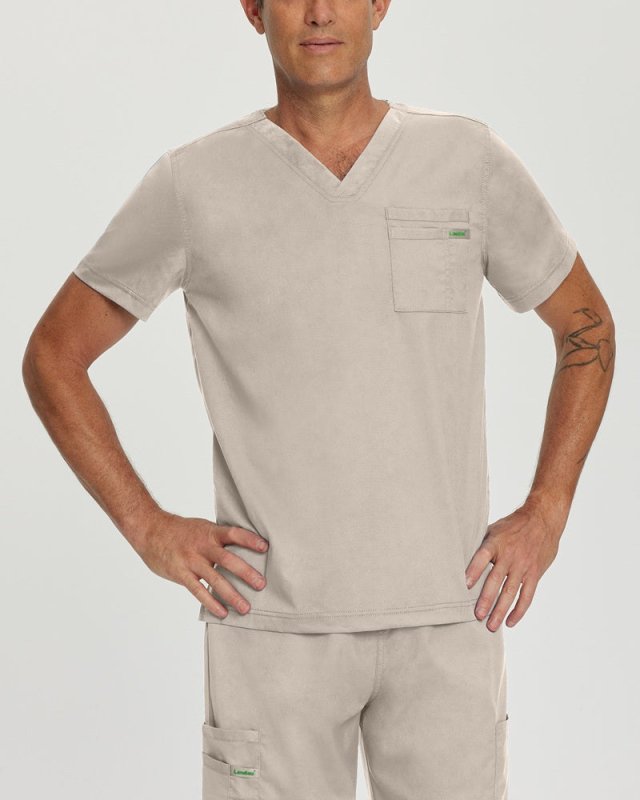 LANDAU PROFLEX MEN V-NECK TOP - Drs Lounge
