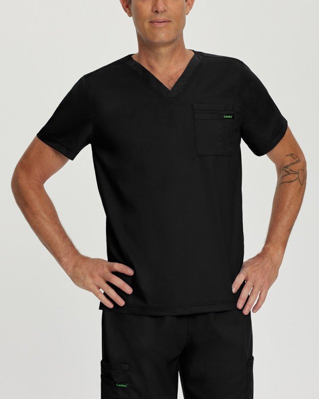 LANDAU PROFLEX MEN V-NECK TOP - Drs Lounge